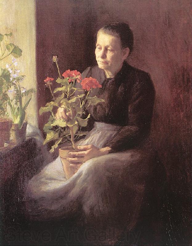 Lord, Caroline A. Woman with Geraniums Germany oil painting art